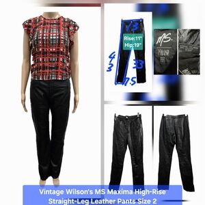Vintage Wilson's MS Maxima High-Rise Straight-Leg Leather Pants Size 2